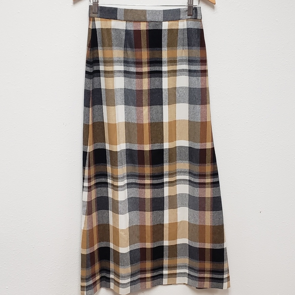 Vintage Billie Jo Long Plaid Skirt